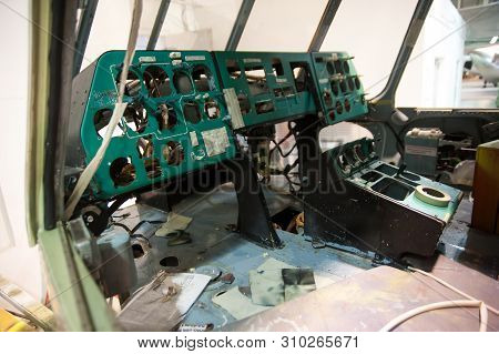 Tyumen, Russia - June 5, 2019: Aircraft Repair Helicopter Utair Engineering Plant. Mi-8 Helicopter D