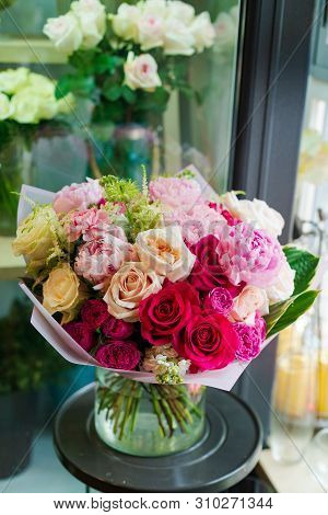 The Most Beautiful Bouquet Of Flowers From Anemone Rose Ranunculus Mattiola Tulip Eucalyptus Narciss