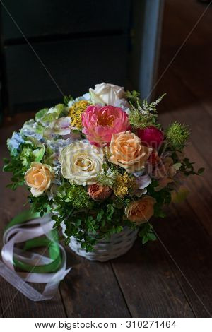 The Most Beautiful Bouquet Of Flowers From Anemone Rose Ranunculus Mattiola Tulip Eucalyptus Narciss