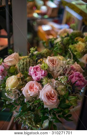 The Most Beautiful Bouquet Of Flowers From Anemone Rose Ranunculus Mattiola Tulip Eucalyptus Narciss
