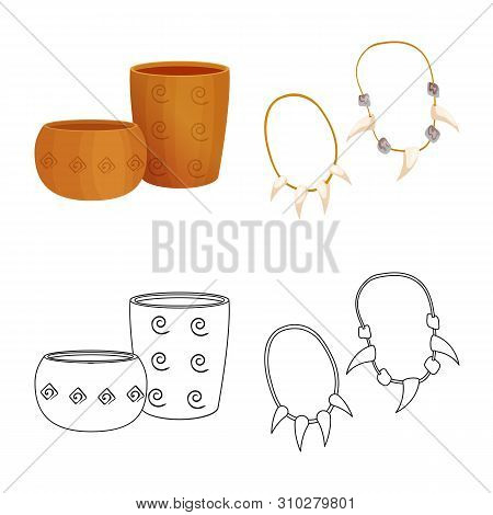Vector Design Of Evolution And Neolithic Icon. Set Of Evolution And Primeval Vector Icon For Stock.