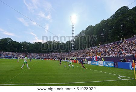 Kyiv, Ukraine - May 24, 2018: Panoramic View Of Lobanovskiy Stadium In Kyiv During The Uefa Women Ch