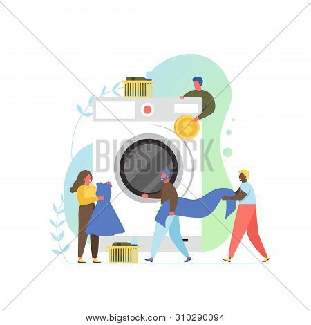 Laundry Service, Vector Flat Style Design Illustration