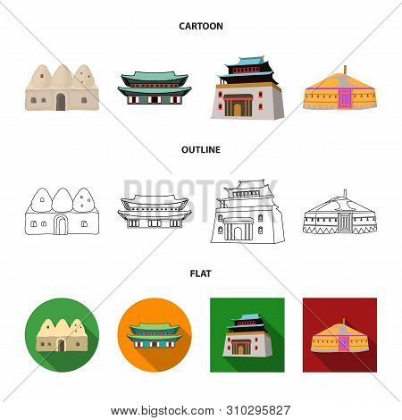 Vector Design Of Town And Chinatown Icon. Collection Of Town And Asian Stock Vector Illustration.