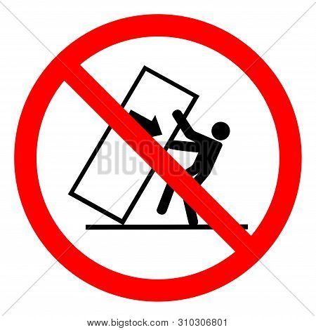 Injury Hazard Body Crush Tip Over Hazard Symbol Sign, Vector Illustration, Isolate On White Backgrou