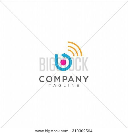 Letter B Wifi Technology Logo Vector Stock