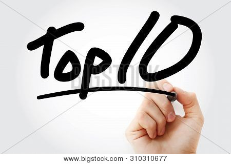 Top 10 Text With Marker, Business Concept Background