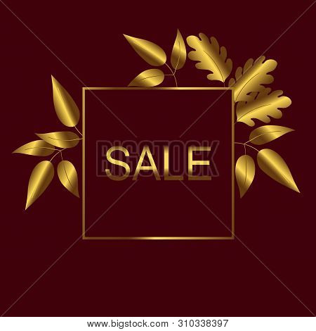 Autumn Sale Stories Template Design. Abstract Background With Golden Leaves. Fall Sale, Social Media
