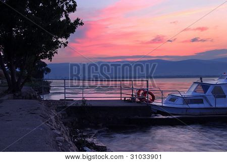 Sunrise On Riverbank