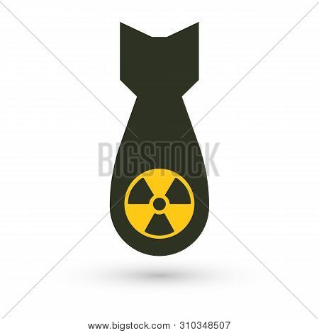 Atomic Bomb, Isolated Vector Icon. Weapons Of Mass Destruction, Black Simple Silhouette. Global War 