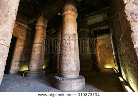 Columns In Abydos Temple, Madfuna, Egypt