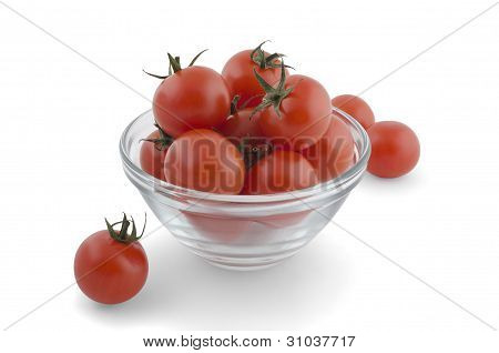 cherrytomater i en glasskål
