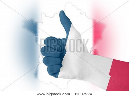 フランスの国旗をデジタル塗装親指します。