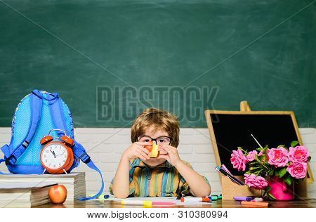 Lunch Time. Kid Boy From Primary School. Tasty Food. School Lunch. Schoolboy At Lunch Time. Funny Li