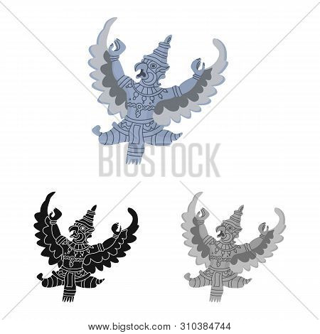 Isolated Object Of Garuda And Bird Sign. Set Of Garuda And Jatayu Stock Vector Illustration.