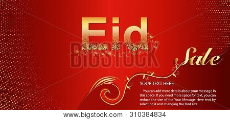 Beautiful Poster, Banner Or Flyer Design For Eid Sale. Festival Of Muslim Community Celebration.