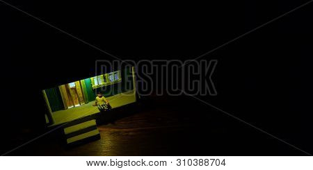 Simple Photo Conceptual, Village People Start To Doing Activity In The Very Early Morning, With Blac