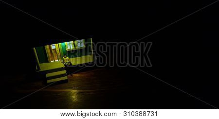 Simple Photo Conceptual, Village People Start To Doing Activity In The Very Early Morning, With Blac