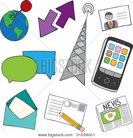 Communication Doodle Icons