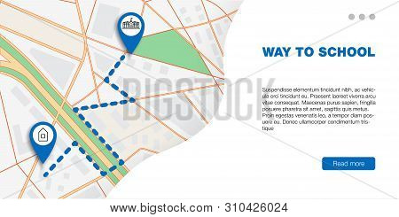 The Path From Home To School Drawn On The Map