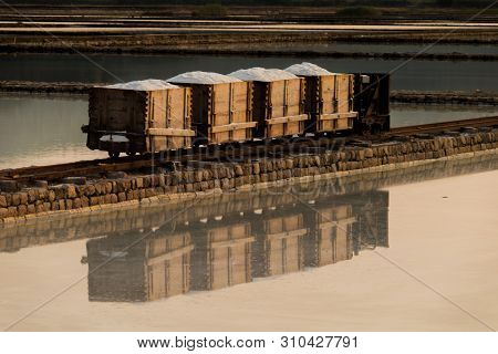 Old Still Working Sea Salt Pans In Ston, Peljesac Peninsula, Dalmatia, Croatia