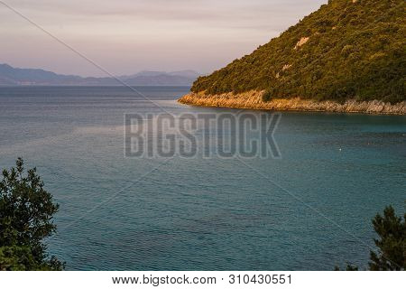 Divna Beach On Sunset, Peljesac Peninsula, Dalmatia, Croatia