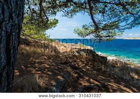 Idilic View On The Mediterranean Sea, Murter, Dalmatia, Croatia