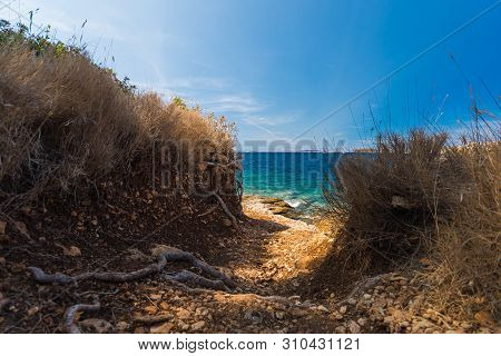 Idilic View On The Mediterranean Sea, Murter, Dalmatia, Croatia