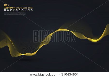 Abstract Golden Blend Luxury Line Vector With Glitter. Illustration Vector Eps10