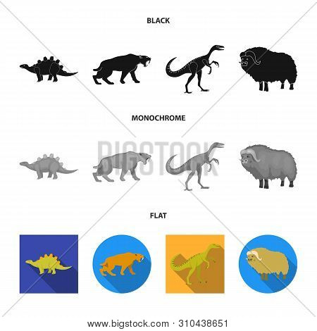 Vector Illustration Of Animal And Character Symbol. Set Of Animal And Ancient Vector Icon For Stock.