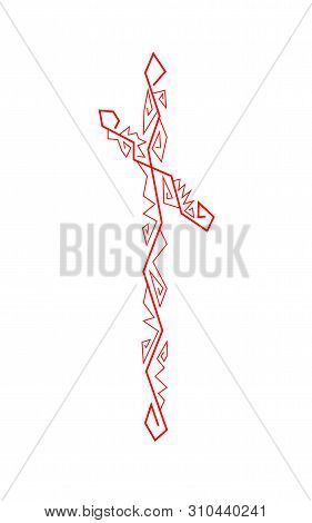 Rune Nauthiz. Ancient Scandinavian Runes. Runes Senior Futarka. Magic, Ceremonies, Religious Symbols