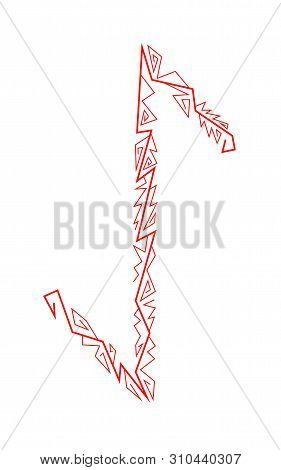 Rune Eihwaz. Ancient Scandinavian Runes. Runes Senior Futarka. Magic, Ceremonies, Religious Symbols.