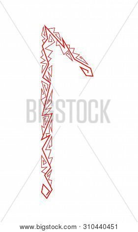 Laguz Rune. Ancient Scandinavian Runes. Runes Senior Futarka. Magic, Ceremonies, Religious Symbols. 