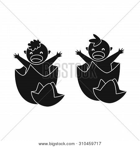 Vector Illustration Of Baby And Newborn Sign. Collection Of Baby And Child Vector Icon For Stock.