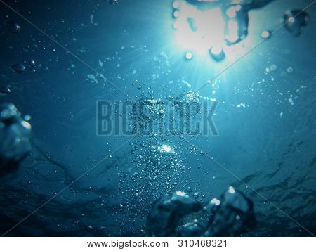 Clear Blue Sea Water, Dive In Water