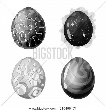 Vector Illustration Of Monster And Fantasy Sign. Set Of Monster And Big Vector Icon For Stock.