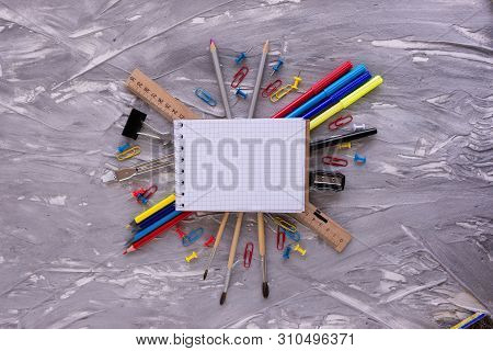 Colored Beautiful Stationery. Concept Of Creativity. Subjects For Study.