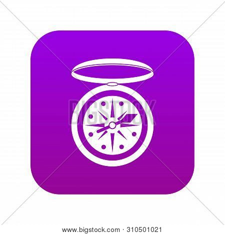 Compass Icon Digital Purple For Any Design Isolated On White Vector Illustration