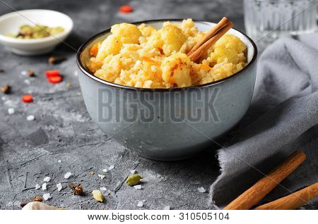 Cauliflower Rice, Indian Rice With Cinnamon And Spices