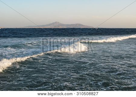 Red Sea Coast In Sharm El Sheikh, Egypt, Sinai, Rough Sea Waves