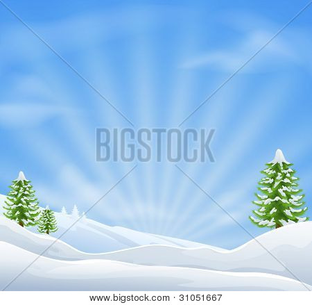 Рождественский снег пейзажный фон