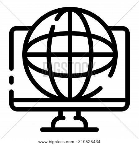 Global Finance System Icon. Outline Global Finance System Vector Icon For Web Design Isolated On Whi