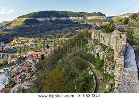 Veliko Tarnovo, Bulgaria - 9 April 2017: Ruins Of Medieval Fortress Tsarevets, Veliko Tarnovo, Bulga