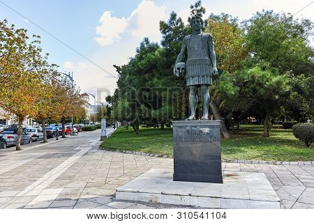 Thessaloniki, Greece - September 30, 2017: Philip Ii Of Macedon Monument At Embankment Of City Of Th