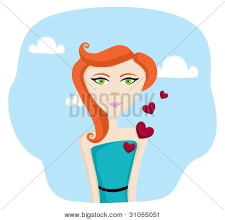 Young woman in love