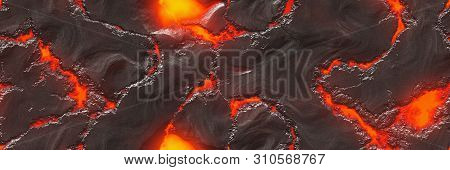 3D Illustration. Volcano- Background Magma