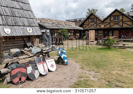 Stare Drawsko, Zachodniopomorskie / Polska - July 9, 2019: Old Ruins Of The Joanit Castle In Central