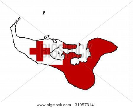 Tonga Black Map Silhouette Outline Isolated Silhouette On A White Background