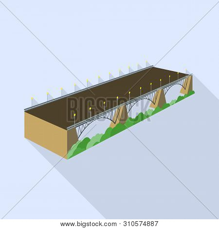 Isolated Object Of Bridge And Building Logo. Collection Of Bridge And Autobahn Stock Symbol For Web.