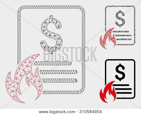 Mesh Hot Price List Model With Triangle Mosaic Icon. Wire Frame Triangular Mesh Of Hot Price List. V